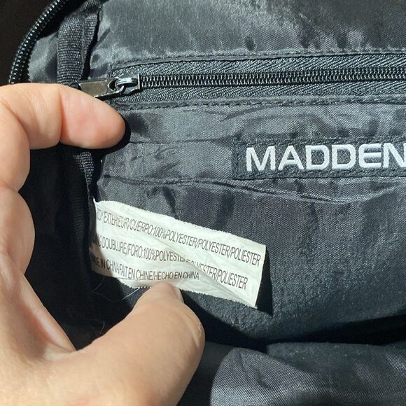 Madden Black Three Compartment Sling Travel Bag - Picture 9 of 12